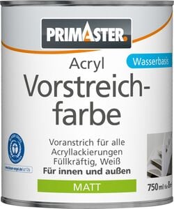 Primaster Acryl Vorstreichfarbe 750 ml, weiß, matt