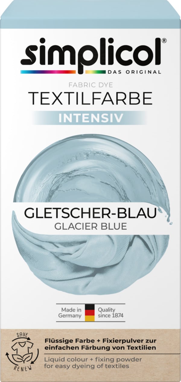 Bild 1 von simplicol Textilfarbe Intensiv Gletscher-Blau