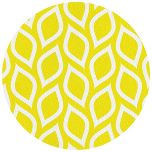 Tischset »Gianni«, rund, Kunstleder, gelb/weiß