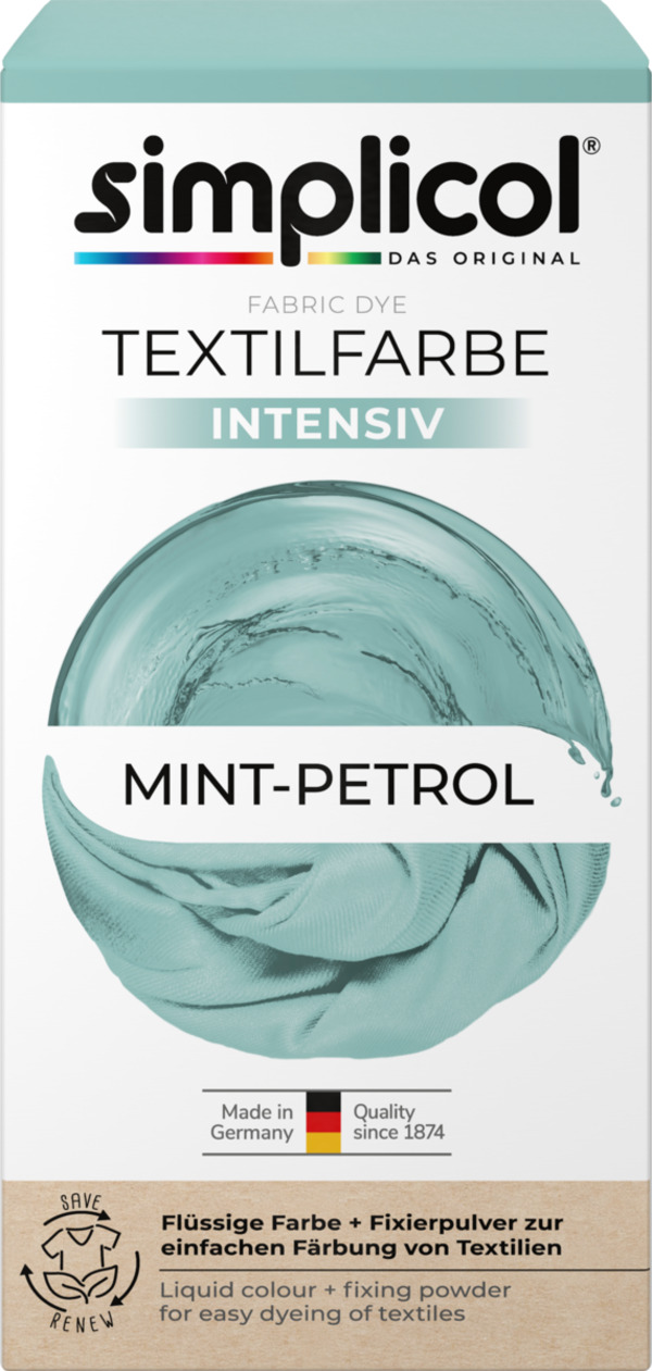 Bild 1 von simplicol Textilfarbe Intensiv Mint-Petrol