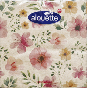 alouette Recycling-Serviette Aquarellblüten
