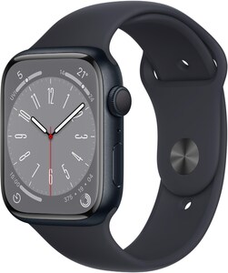 Apple Apple Watch Series 8 (45mm) GPS Smartwatch Aluminium mit Sportarmband mitternacht/mitternacht