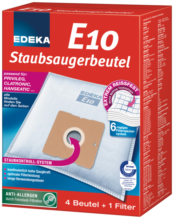 Bild 1 von EDEKA Staubsaugerbeutel E10 4 Stück