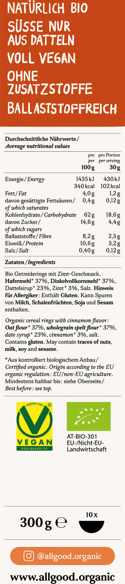 Bild 2 von All Good Bio Cerealien Cinnamon, 300 g