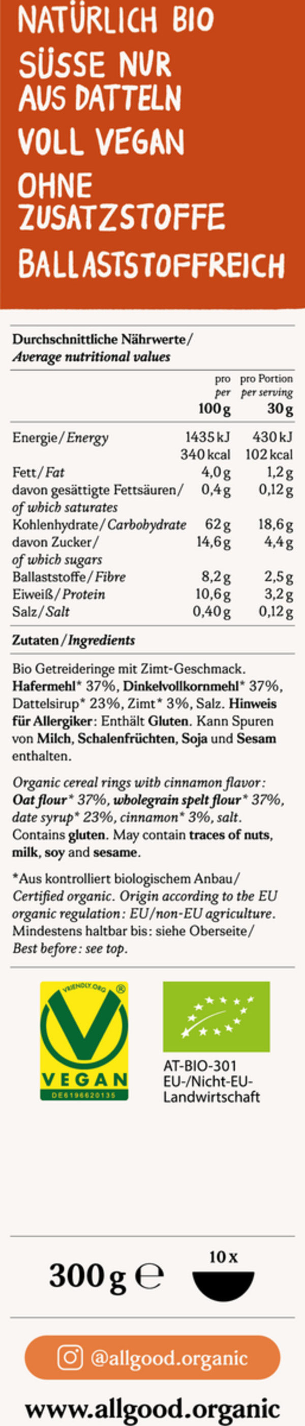 Bild 2 von All Good Bio Cerealien Cinnamon, 300 g