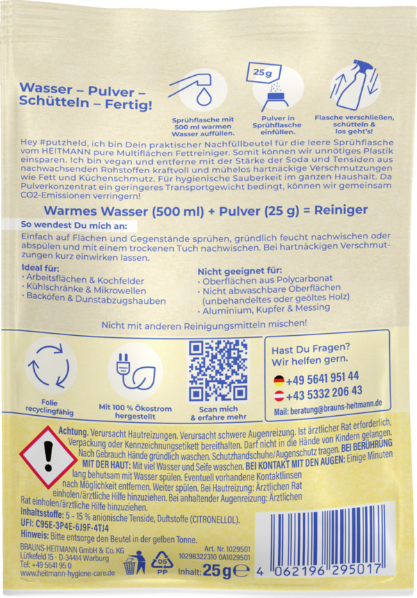 Bild 2 von Heitmann Multiflächen Fettreiniger, 25 g