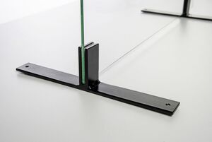Standfuß längs/quer für 6 mm ESG-Glas Länge: 350 mm, Aluminium, schwarz lackiert
