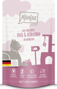 MjAMjAM Quetschie - Duo von zarter Ente & saftigem Hühnchen an Möhrchen 125g, 125 g