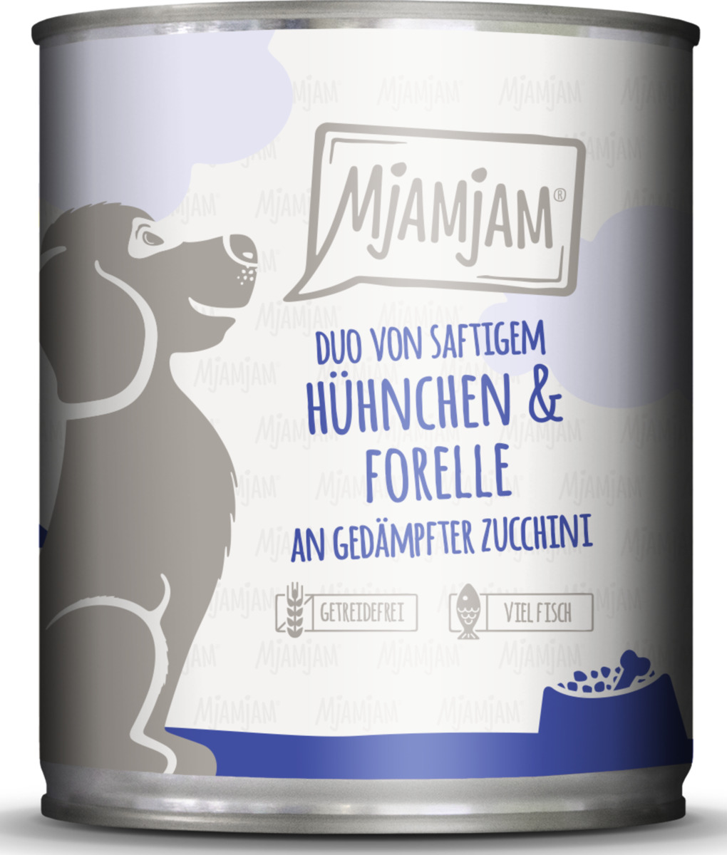 Bild 1 von MjAMjAM Duo von saftigem Hühnchen & Forelle an gedämpfter Zucchini 800g, 800 g