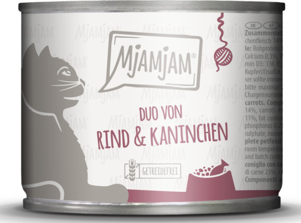 Bild 1 von MjAMjAM Duo von schmackhaftem Rind & Kaninchen an Möhrchen 200g, 200 g