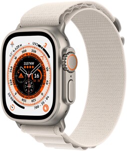 Apple Apple Watch Ultra (49mm) GPS+4G Smartwatch Titan mit Alpine Loop Armband (M) titan/polarstern