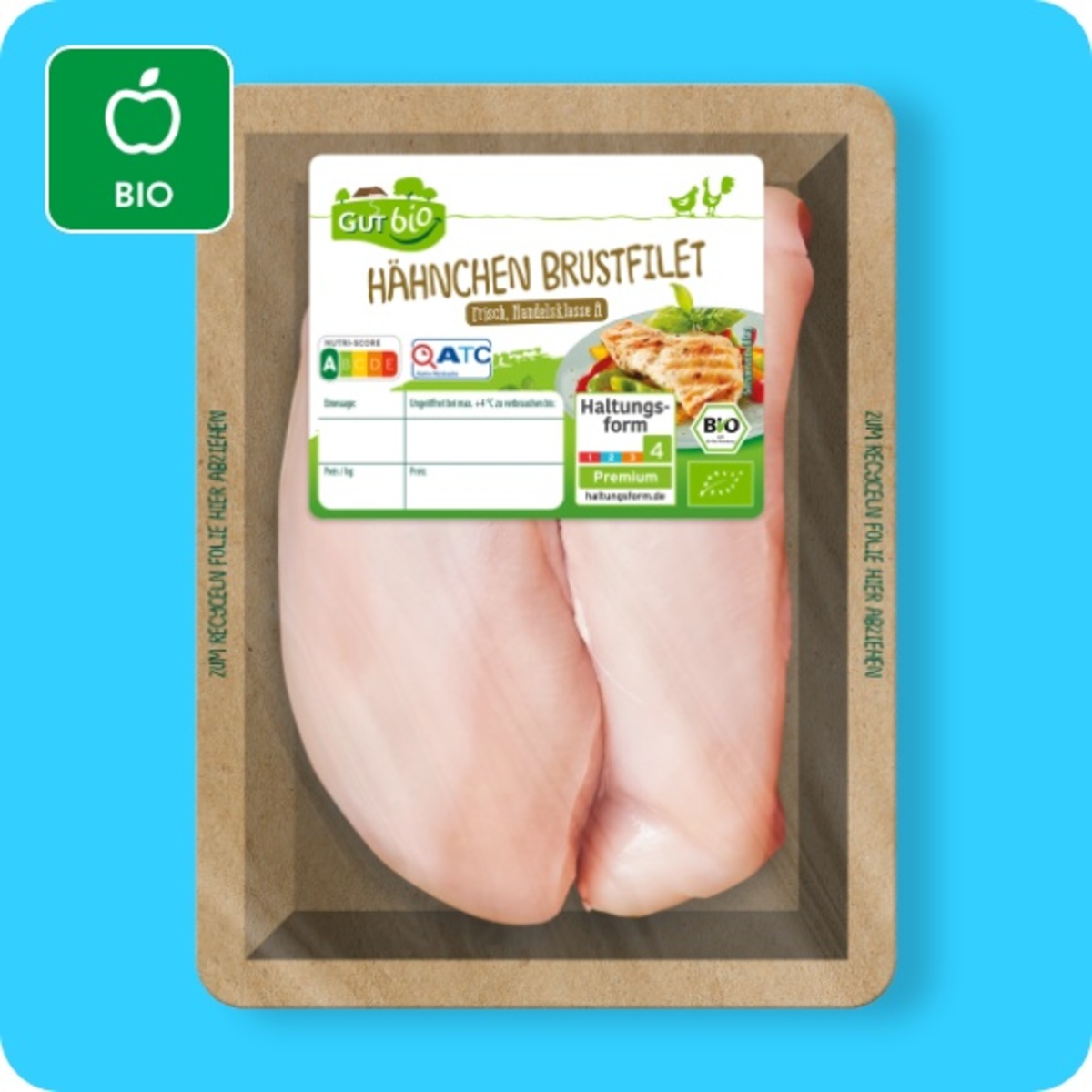 Bild 1 von GUT BIO Bio-Hähnchenbrustfilets, Haltungsform 4: Premium