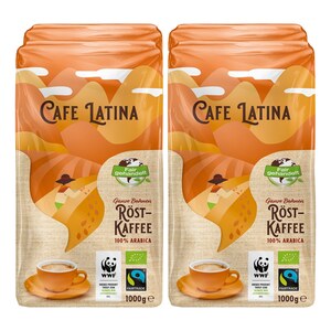 Bio Fairtrade Cafe Latina ganze Bohne 1000 g, 4er Pack
