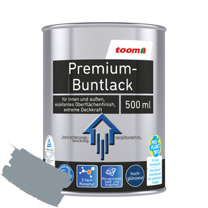 toomEigenmarken - 
            toom Premium-Buntlack hochglänzend silbergrau 500 ml