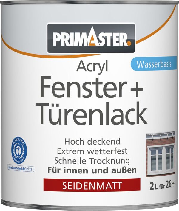 Bild 1 von Primaster Acryl Fenster- und Türenlack 2 l, weiß, seidenmatt