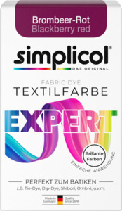 simplicol Textilfarbe Expert Brombeer-Rot, 150 g