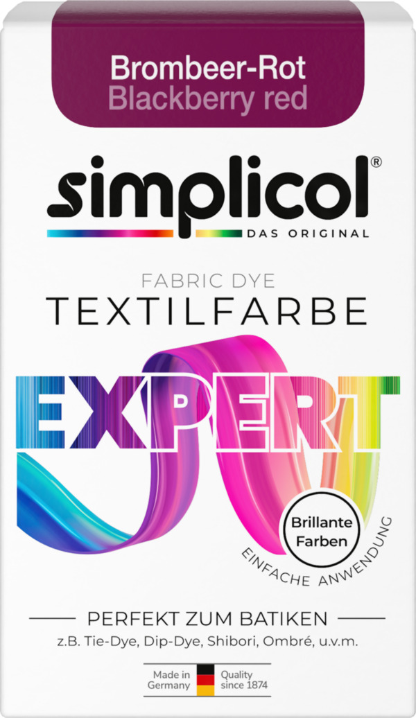 Bild 1 von simplicol Textilfarbe Expert Brombeer-Rot, 150 g