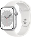 Bild 1 von Apple Apple Watch Series 8 (45mm) GPS Smartwatch Aluminium mit Sportarmband silber/weiß