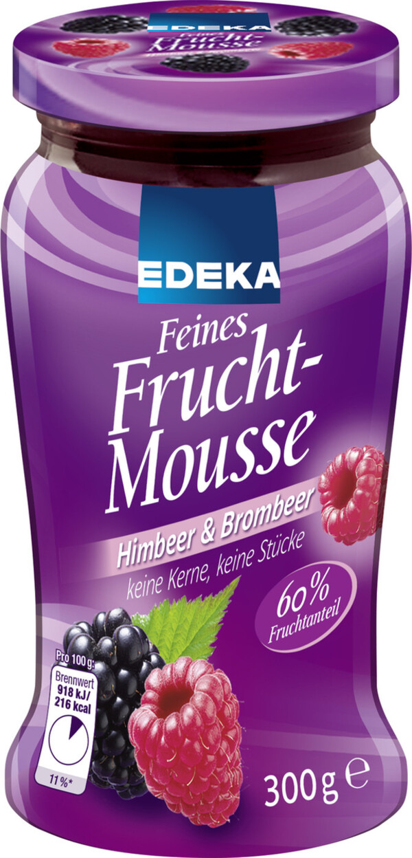 Bild 1 von EDEKA Feines Fruchtmousse Himbeer & Brombeer 300 g