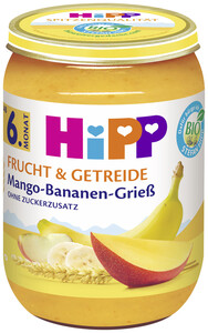 Hipp Bio Mango-Bananen-Grieß ohne Zuckerzusatz ab 6.Monat 190g