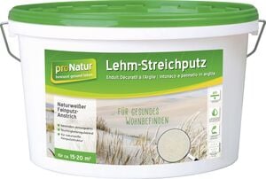 Pronatur Lehm-Streichputz 0,5 mm Körnung fein, 7 kg, weiss