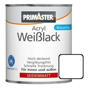 Primaster Acryl Weißlack 2 l, seidenmatt