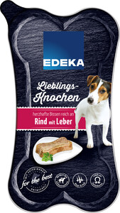 EDEKA Lieblingsknochen Rind mit Leber Hundefutter nass 175G