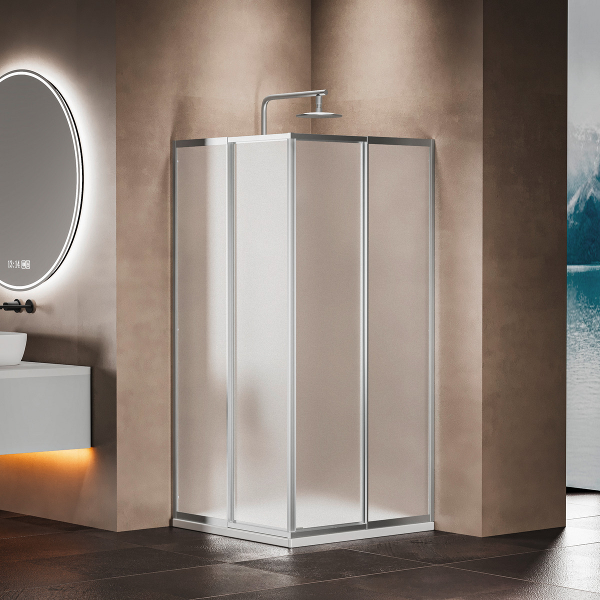 Bild 1 von Eckeinstieg 'Larissa' silber 73 x 73 cm