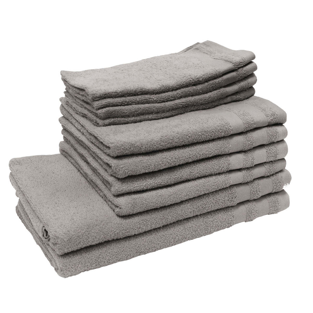 Bild 1 von Handtuch Basic, 10er Set, hellgrau beige