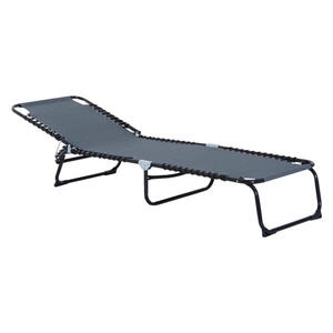 Outsunny Klappliege dunkelgrau Metall B/H/L: ca. 58x26x197 cm