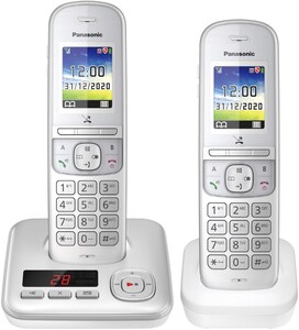 Panasonic KX-TGH722GG Schnurlostelefon mit Anrufbeantworter perlsilber