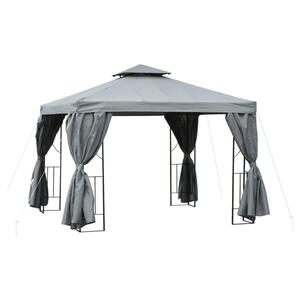 Outsunny Pavillon dunkelgrau Metall B/H/L: ca. 295x270x295 cm