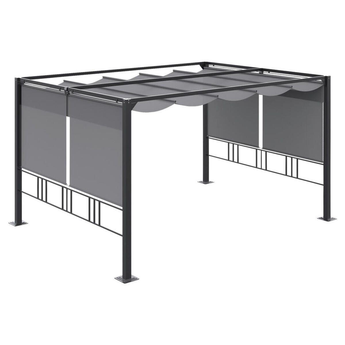Bild 1 von Outsunny Pergola mit einziehbarem Dach dunkelgrau Polyester B/H/L: ca. 290x220x390 cm