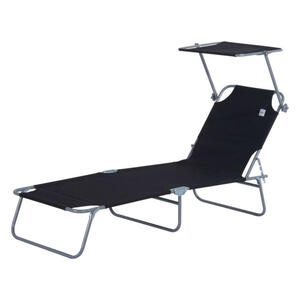 Outsunny Sonnenliege schwarz Stoff B/H/L: ca. 58x27x187 cm
