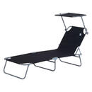 Bild 1 von Outsunny Sonnenliege schwarz Stoff B/H/L: ca. 58x27x187 cm