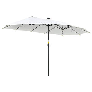 Outsunny Sonnenschirm mit Solar-LED-Leuchte bunt Polyester B/H/L: ca. 265x240x450 cm