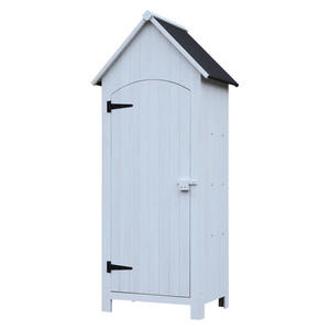 Outsunny Gartenschrank weiß Holz B/H/L: ca. 54,2x179,5x77,5 cm