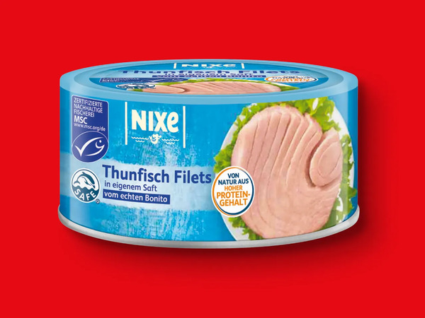 Bild 1 von Nixe MSC Thunfisch Filets, 
         195/185 g; Abtropfgewicht: 150/140 g