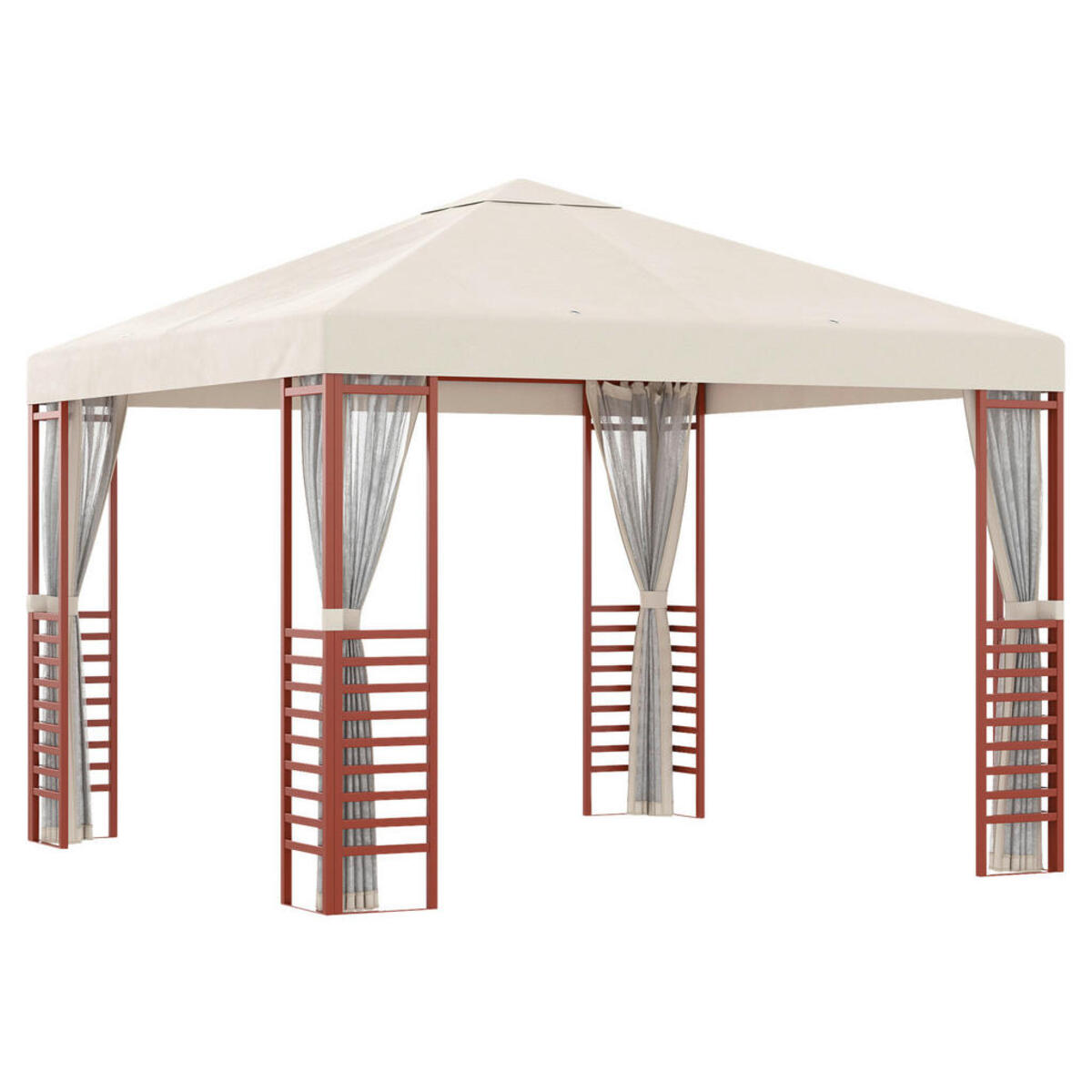 Bild 1 von Outsunny Pavillon mit Fliegennetzen beige Polyester B/H/L: ca. 296x260x296 cm