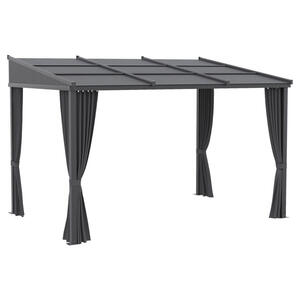 Outsunny Pergola mit Schiebeelementen grau Polyester B/H/L: ca. 255x242x365 cm