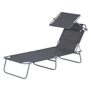Outsunny Sonnenliege grau Metall B/H/L: ca. 58x36x187 cm