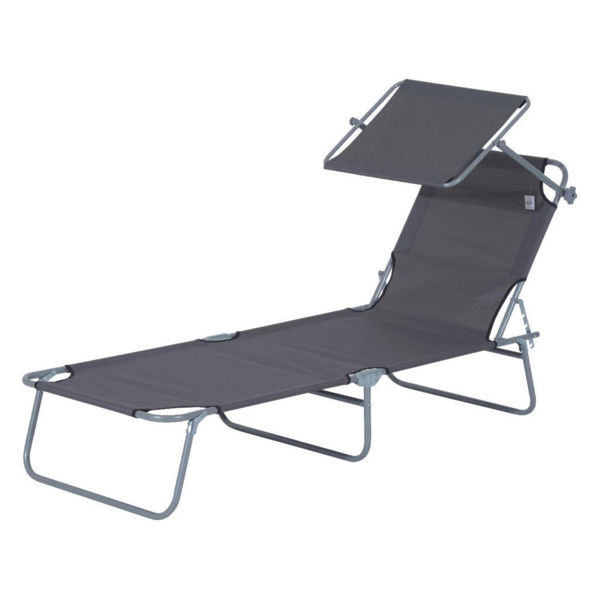 Bild 1 von Outsunny Sonnenliege grau Metall B/H/L: ca. 58x36x187 cm