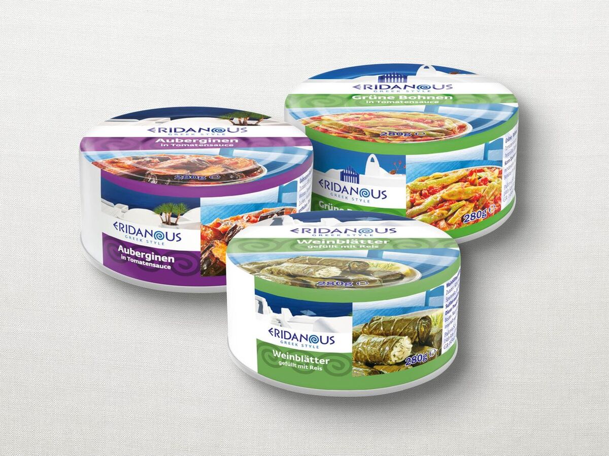 Eridanous Weinblätter/Auberginen/Grüne Bohnen/Weiße Riesenbohnen, 280 g