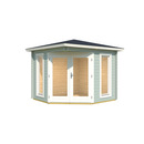 Bild 1 von Weka 5-Eck-Gartenhaus '408' türkis 282,30 x 282,30 x 250,54 cm, inklusive Boden