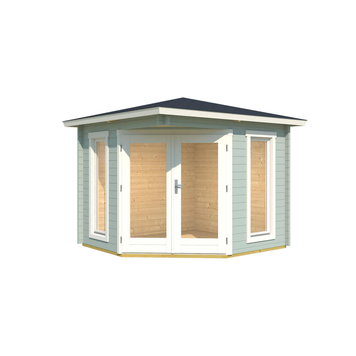 Bild 1 von Weka 5-Eck-Gartenhaus '408' türkis 282,30 x 282,30 x 250,54 cm, inklusive Boden