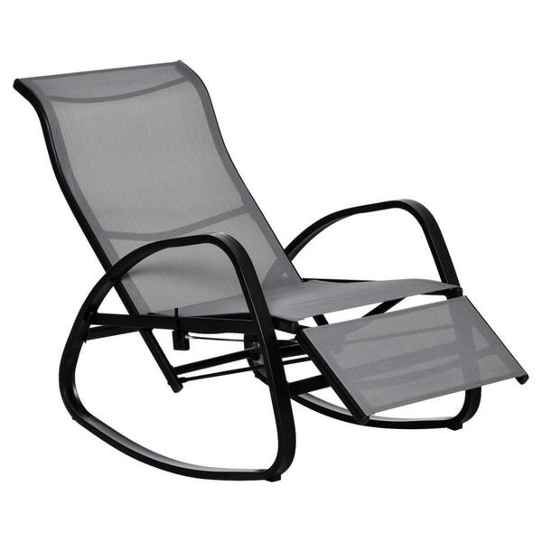 Bild 1 von Outsunny Schaukelstuhl grau Metall B/H/L: ca. 64x96,5x90 cm