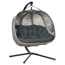 Bild 1 von Outsunny Hängesessel mit zwei Sitzplätzen schwarz Polyester B/H/L: ca. 126x172x132 cm
