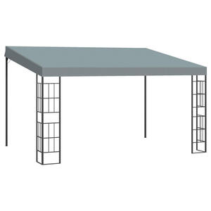 Outsunny Pergola mit abfallendem Dach grau Metall B/H/L: ca. 298x250x398 cm
