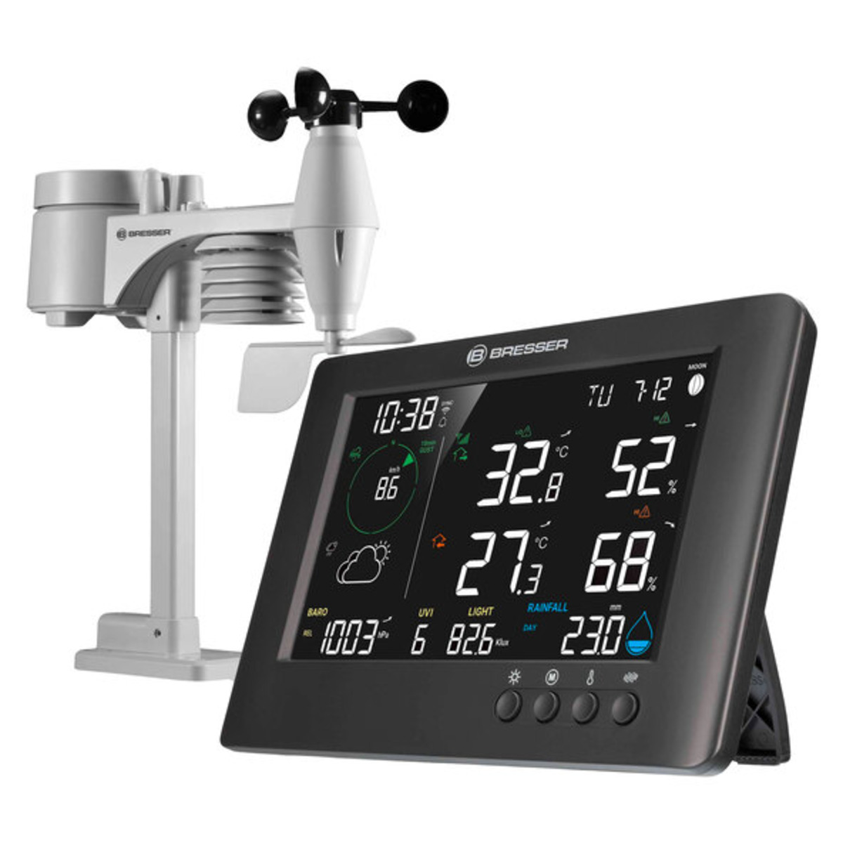 Bild 1 von 7 in 1 WLAN-Funk-Wetterstation TB mit Profi-Sensor