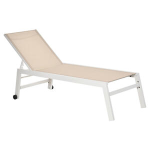Outsunny Gartenliege cremeweiß Aluminium B/H/L: ca. 65x43x202 cm